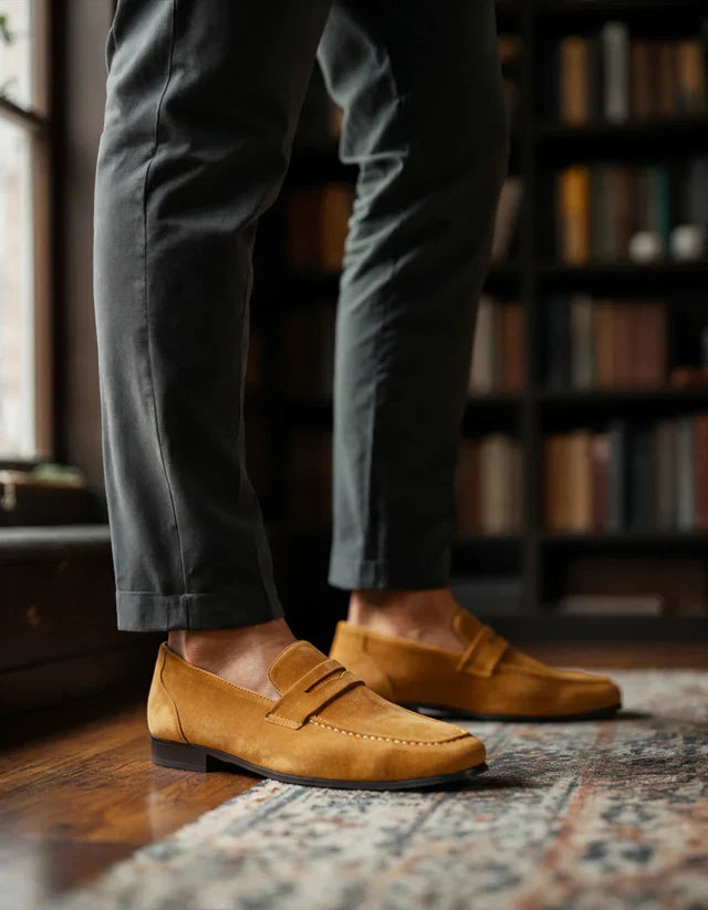 Old Money Wildleder Penny Loafers – Klassische Eleganz