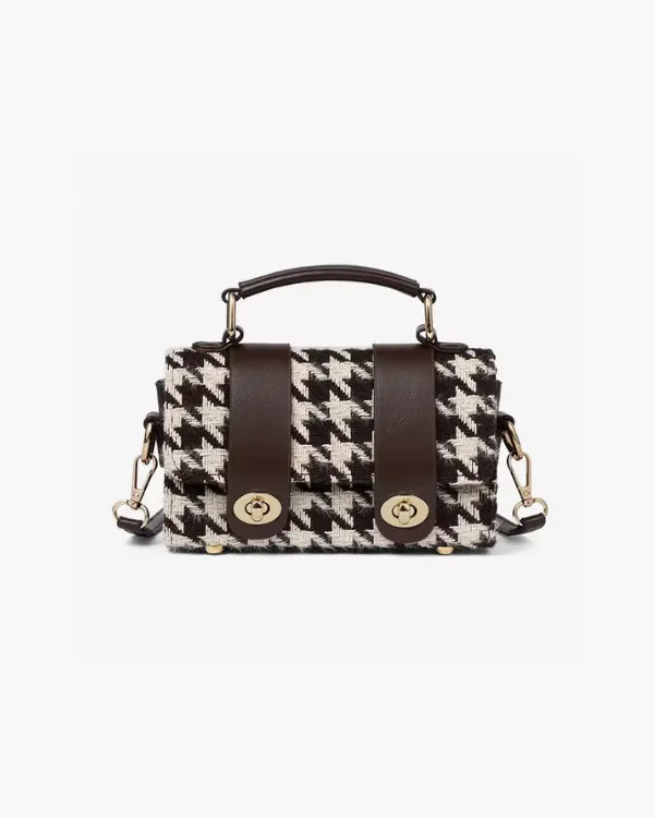 Strukturierte Hahnentritt-Tasche – Old-Money Eleganz